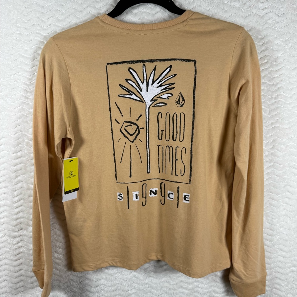 Volcom Kids Beige Long Sleeve Tee. Size large. Cool 😎 - Picture 8 of 9